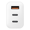 OBAL:ME GaN Fali Töltő USB-A + 2xUSB-C 65W Fehér - 1. kép