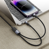 HOCO kábel 2 az 1-ben Type C - Type C + Lightning 5A 100W U139 1,2 m fekete - 2. kép