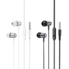 HOCO vezetékes fülhallgató Jack 3,5 mm mikrofonnal M108 fém szürke - 1. kép