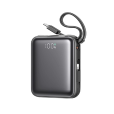 Joyroom JR-PBF27 10000mAh 22.5W Power Bank beépített USB-C és Lightning kábelekkel - Fekete