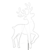 Home NEON 4 szarvas figura, LED-es neon fény, két oldalú, fém váz, IP44, kültéri, beltéri, napsárga - 0. kép