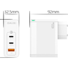 JELLICO fali töltő C118 GaN PD 100W 2xUSB-C + 1xUSB QC3.0 + kábel USB-C - Lightning Fehér - 3. kép