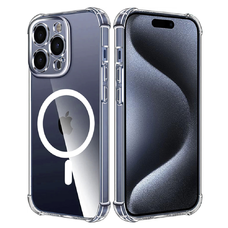  Techsuit - Ütésálló Átlátszó Szilikon MagSafe - iPhone 15 Pro - Átlátszó tok