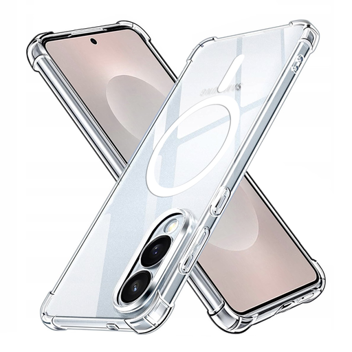  Techsuit - Ütésálló Átlátszó Szilikon MagSafe - Samsung Galaxy S25 Edge - Átlátszó tok