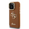 Guess PU Grained 4G Logo Állványos Kamera Keret tok iPhone 15 Pro-hoz Barna tok - 0. kép
