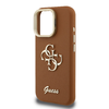 Guess PU Grained 4G Logo Állványos Kamera Keret tok iPhone 15 Pro-hoz Barna tok - 3. kép