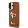 Guess PU Grained 4G Logo Állványos Kamera Keretes Tok iPhone 16-hoz Barna Tok - 0. kép