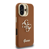 Guess PU Grained 4G Logo Állványos Kamera Keretes Tok iPhone 16-hoz Barna Tok - 2. kép