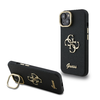 Guess PU Grained 4G Logo Állványos Kamera Keretes tok iPhone 14 Fekete - 0. kép