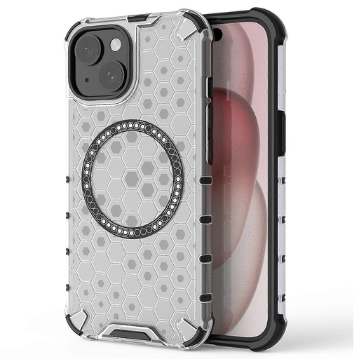 Techsuit - HoneyComb Shield MagSafe - iPhone 15 - Fehér tok Techsuit - HoneyComb Shield MagSafe - iPhone 15 - Fehér tok