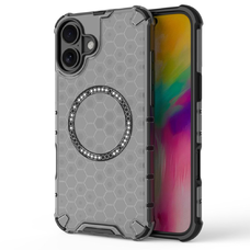  Techsuit - HoneyComb Pajzs MagSafe - iPhone 16 - Fekete tok
