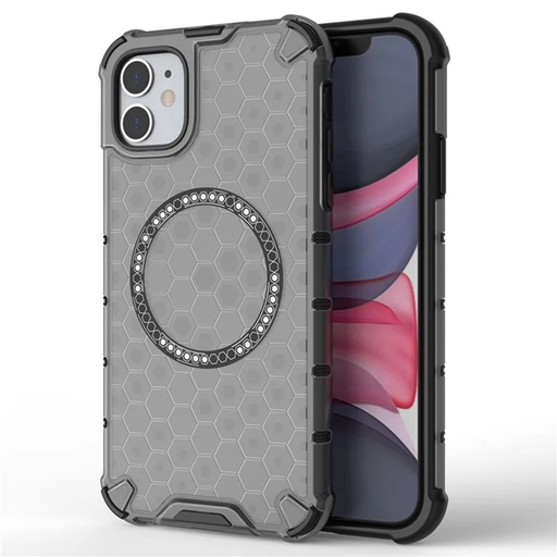 Techsuit - Méhsejt Pajzs MagSafe - iPhone 11 - Fekete tok Techsuit - Méhsejt Pajzs MagSafe - iPhone 11 - Fekete tok