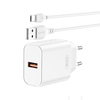 XO hálózati töltő CE33 QC 18W 1x USB fehér + kábel USB-C - 0. kép