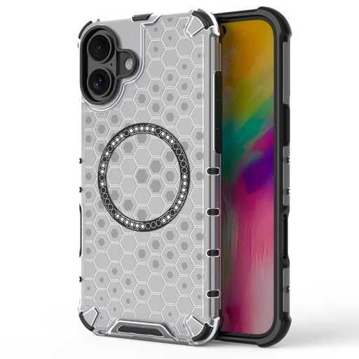 Techsuit - HoneyComb Shield MagSafe - iPhone 16 - Fehér tok Techsuit - HoneyComb Shield MagSafe - iPhone 16 - Fehér tok