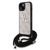 Guess PU 4G Metal Logo keresztpántos tok iPhone 15 Pink tok - 0. kép