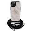 Guess PU 4G Metal Logo keresztpántos tok iPhone 15 Pink tok - 2. kép
