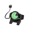 Techsuit - Okosóra Vezeték Nélküli Töltőkábel (TGC3) - Garmin Fenix 5/5 Plus/6/6X/7X-hez, USB, 5W, 1m, Asztali Tartóval - Fekete - 1. kép