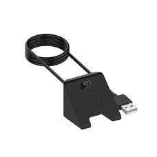  Techsuit - Okosóra Vezeték Nélküli Töltőkábel (TGC3) - Garmin Fenix 5/5 Plus/6/6X/7X-hez, USB, 5W, 1m, Asztali Tartóval - Fekete