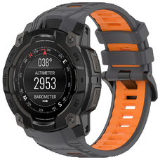  Techsuit - Óraszíj 22 mm (W077) - Garmin Instinct 3 45 mm / Instinct 3 45 Solar - Szürke/Narancs