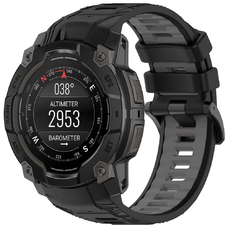  Techsuit - Óraszíj 22mm (W077) - Garmin Instinct 3 50mm/Instinct 3 50mm Solar - Fekete/Szürke