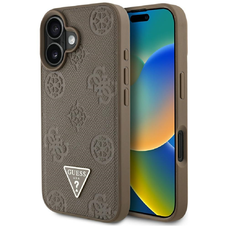  Guess - Peony Grained Hot Stamp Triangle MagSafe (GUHMP16SPGBTMW) - iPhone 16 - Barna tok