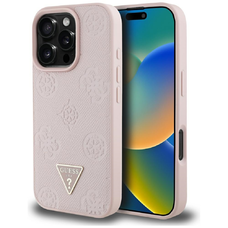  Guess - Peony Grained Hot Stamp Triangle MagSafe (GUHMP16LPGBTMP) - iPhone 16 Pro - Rózsaszín tok
