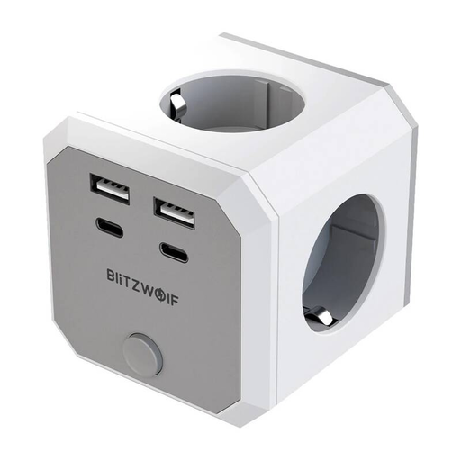 BlitzWolf BW-EC2 8 az 1-ben Power Cube (4xAC / 2 x USB-A / 2 x USB-C)