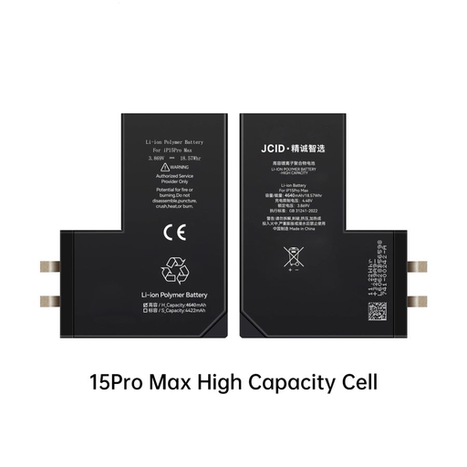 JCID Nagy Kapacitású akkumulátor iPhone 15 Pro Max 4800 mAh BMS nélkül