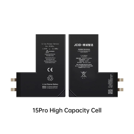 JCID nagy kapacitású akkumulátor iPhone 15 Pro-hoz 3430 mAh BMS nélkül