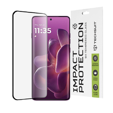  Techsuit - 111D Teljes Fedésű / Teljes Ragasztású Üveg - Motorola Edge 60 Pro - Fekete üvegfólia
