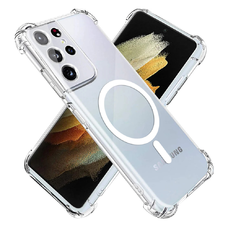  Techsuit - Ütésálló Átlátszó Szilikon MagSafe - Samsung Galaxy S21 Ultra 5G - Átlátszó tok