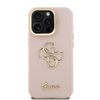 Guess PU Grained 4G Logo Stand Camera Frame tok iPhone 15 Pro Pink - 1. kép