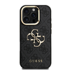 Guess PU 4G Fém Logós Állványos Kamera Keretes Tok iPhone 16 Pro Max Fekete, tok - 1. kép