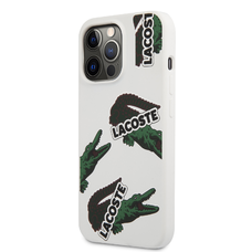Lacoste Liquid Silicone Allover Pattern fehér tok iPhone 13 Pro Max készülékhez