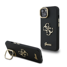 Guess PU Grained 4G Logo Stand Camera Frame tok iPhone 13 fekete