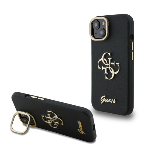 Guess PU Grained 4G Logo Stand Camera Frame tok iPhone 13 fekete Guess PU Grained 4G Logo Stand Camera Frame tok iPhone 13 fekete