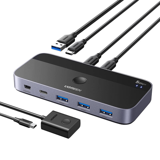 Ugreen USB 3.0 Megosztó Kapcsoló CM687 2 Be 4 Ki