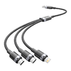 USB 2.0 A dugó - 3 az 1-ben USB-C & Lightning & Micro-B dugó Vention 3A CTPBG 1,5 m - 0. kép