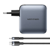 Vention 2x USB-C, 2x USB-A, (100W/100W/30W/30W) hálózati töltő (szürke) USB-C-USB-C kábellel (1m) (fekete) - 1. kép