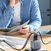 Vention 2x USB-C, 2x USB-A, (100W/100W/30W/30W) hálózati töltő (szürke) USB-C-USB-C kábellel (1m) (fekete) - 3. kép