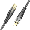 HOCO Type-C USB kábel Lightning PD 27W U121 1,2 m fekete átlátszó - 0. kép