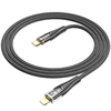 HOCO Type-C USB kábel Lightning PD 27W U121 1,2 m fekete átlátszó - 1. kép