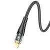 HOCO Type-C USB kábel Lightning PD 27W U121 1,2 m fekete átlátszó - 2. kép