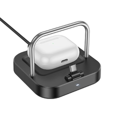 HOCO asztali töltő 2 az 1-ben Type C + vezeték nélküli töltés 5W PD QC 3A 30W CQ16B fekete