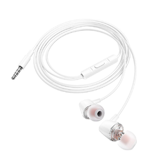 HOCO vezetékes fülhallgatók Jack 3,5 mm mikrofonnal M107 fehér