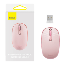 Baseus F01B vezeték nélküli egér, Tri-mode 2.4G BT 5.0 1600 DPI (rózsaszín)