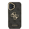 Guess PU 4G Metal Logo Állvány Kamerakeret tok iPhone 16 Fekete tok - 1. kép