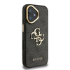 Guess PU 4G Metal Logo Állvány Kamerakeret tok iPhone 16 Fekete tok - 2. kép