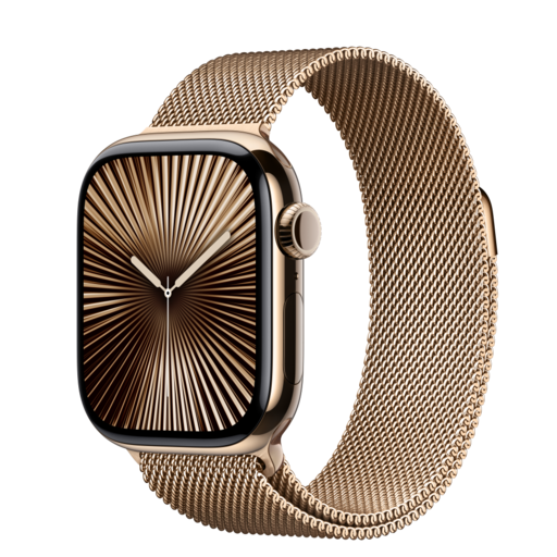 Apple Watch S10 Cellular 42mm Gold Titanium Case with Gold Milanese Loop