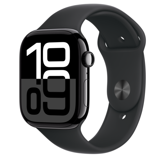 Apple Watch S10 GPS 46mm Jet Black Alu Case with Black Sport Band - M/L